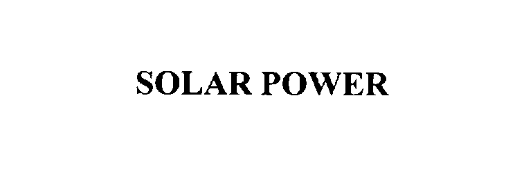  SOLAR POWER