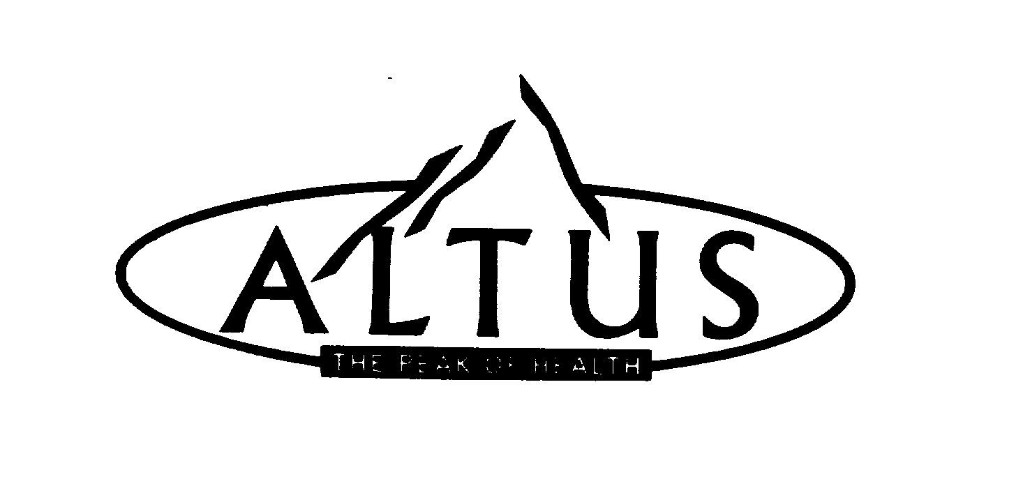 Trademark Logo ALTUS THE PEAK OF HEALTH AND DESIGN