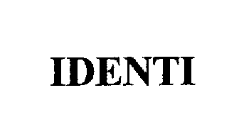Trademark Logo IDENTI