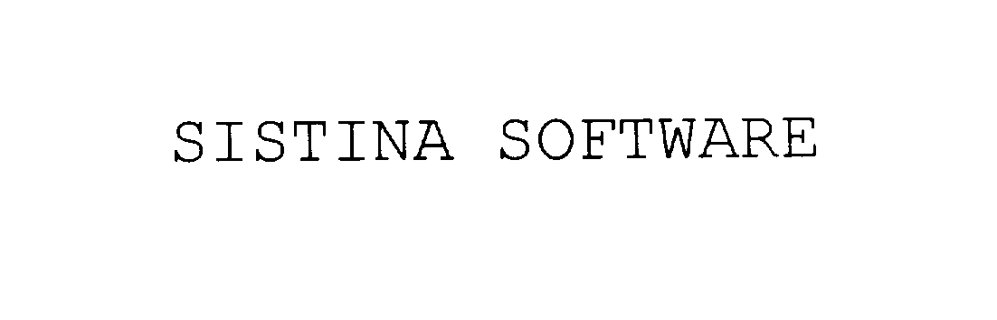 Trademark Logo SISTINA SOFTWARE