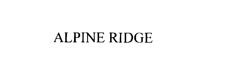 Trademark Logo ALPINE RIDGE
