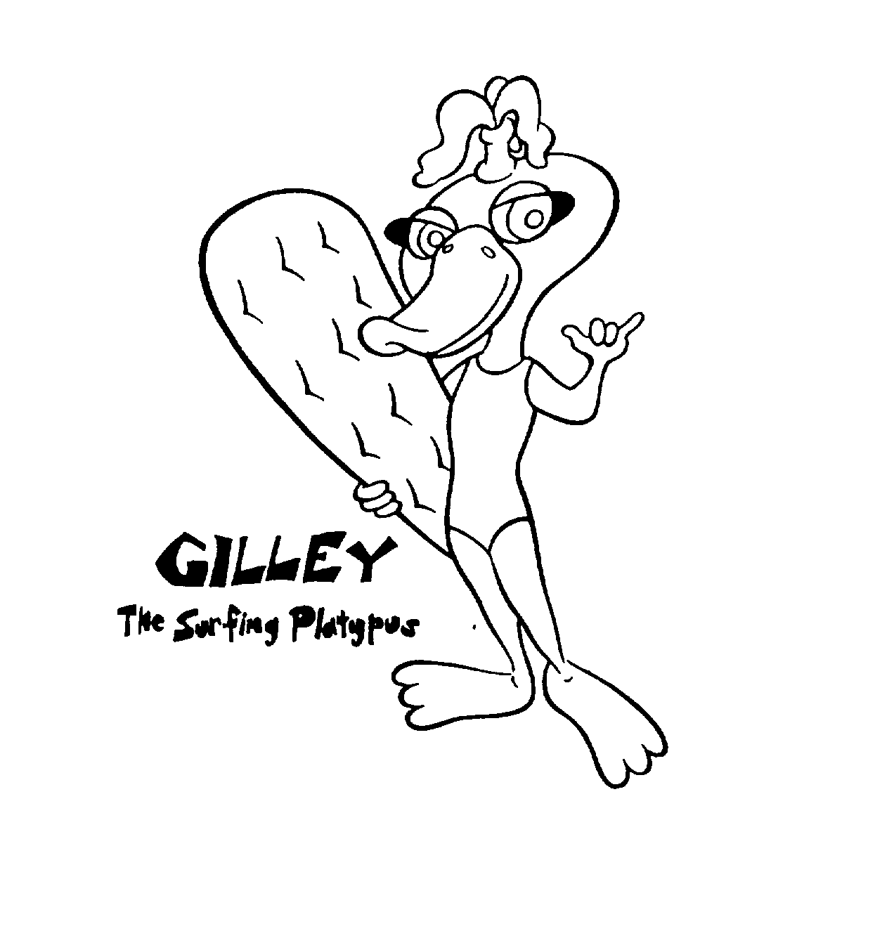  GILLY THE SURFING PLATYPUS