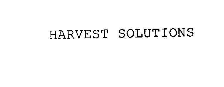 HARVEST SOLUTIONS