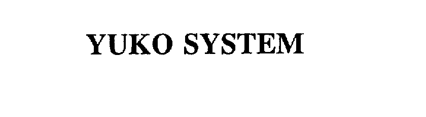 Trademark Logo YUKO SYSTEM