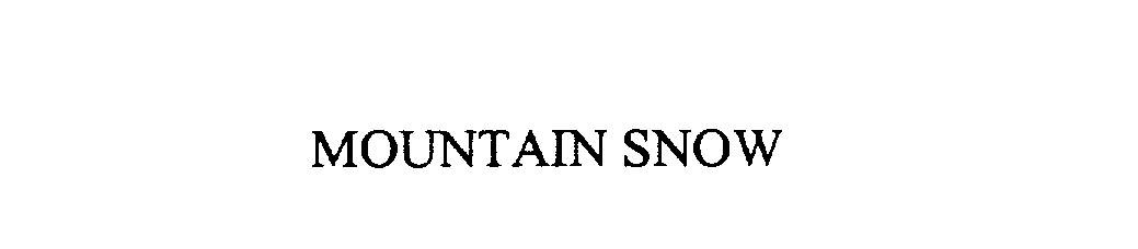  MOUNTAIN SNOW