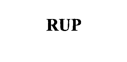 Trademark Logo RUP