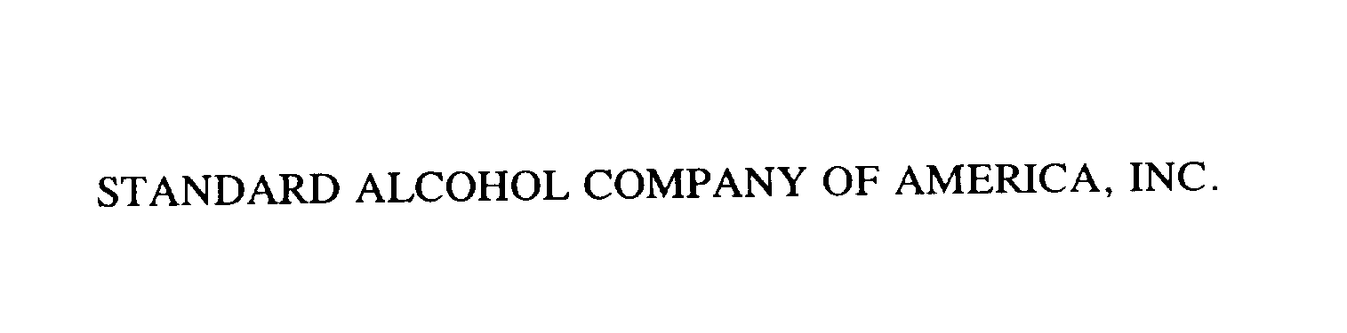  STANDARD ALCOHOL COMPANY OF AMERICA, INC.