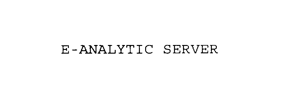 Trademark Logo E-ANALYTIC SERVER