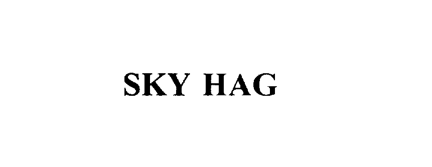 Trademark Logo SKY HAG