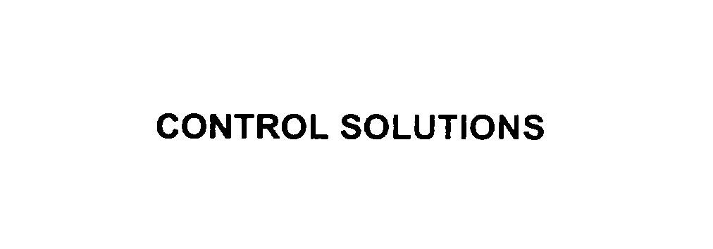  CONTROL SOLUTIONS