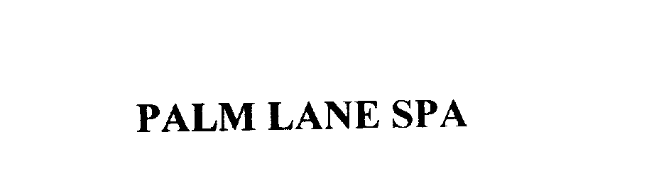 Trademark Logo PALM LANE SPA