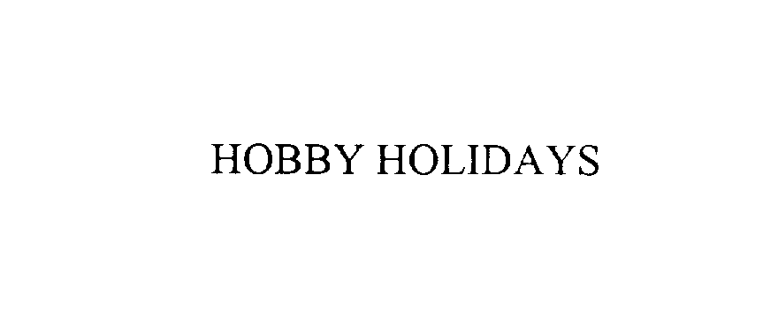  HOBBY HOLIDAYS