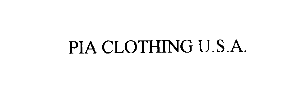  PIA CLOTHING U.S.A.