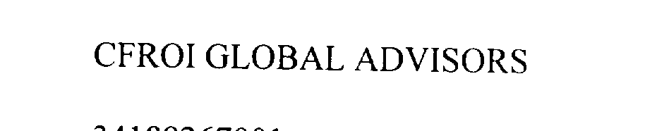 Trademark Logo CFROI GLOBAL ADVISORS
