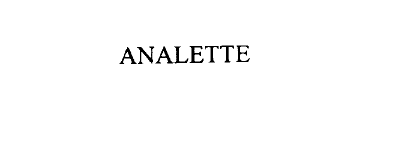 Trademark Logo ANALETTE