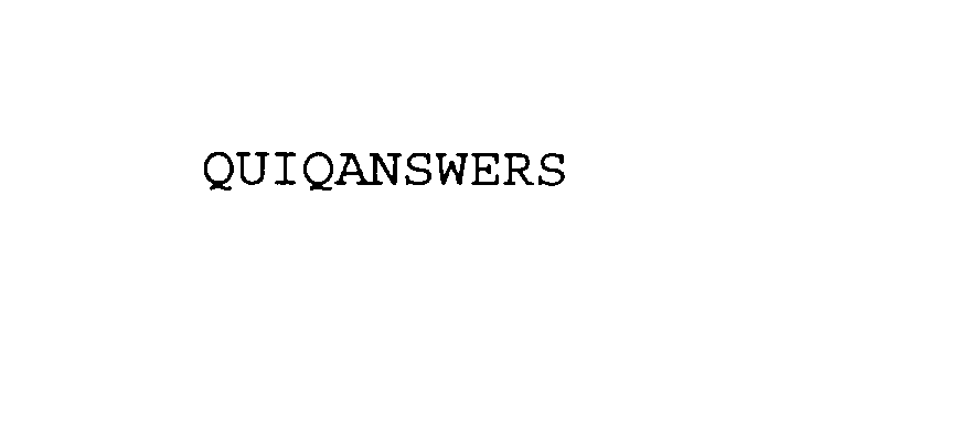 Trademark Logo QUIQANSWERS