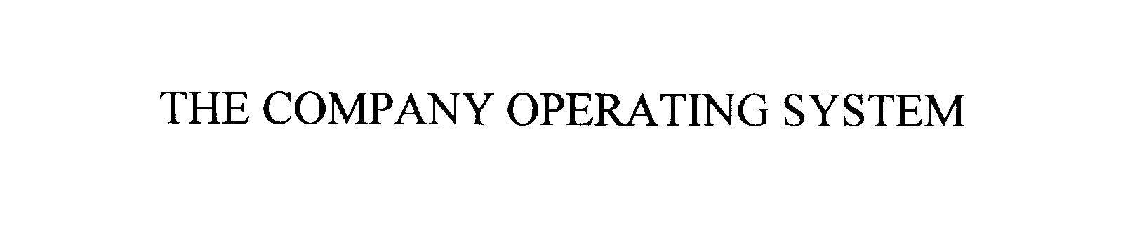 Trademark Logo THE COMPANY OPERATING SYSTEM