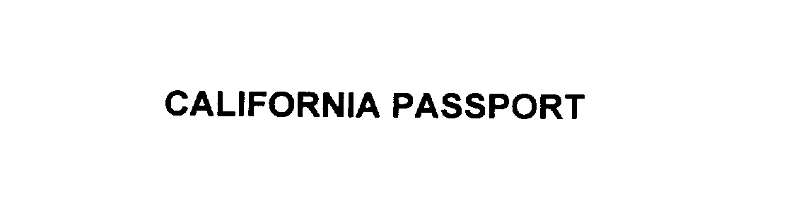Trademark Logo CALIFORNIA PASSPORT