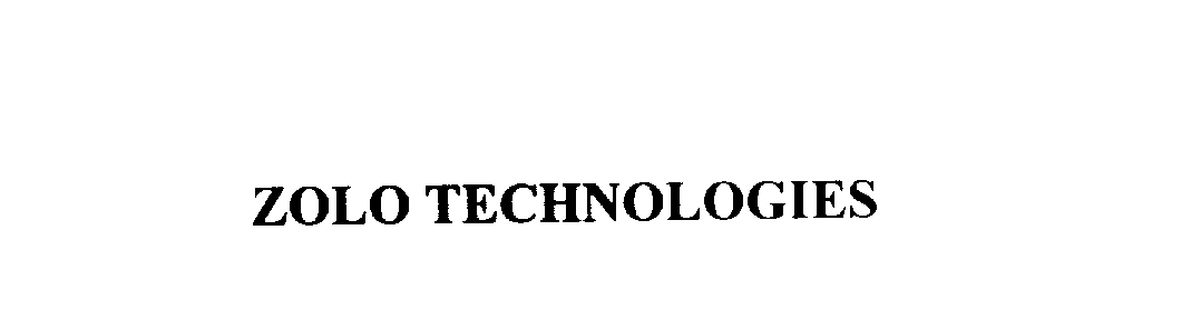 Trademark Logo ZOLO TECHNOLOGIES