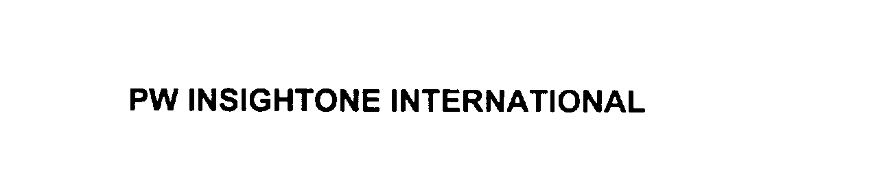 Trademark Logo PW INSIGHTONE INTERNATIONAL