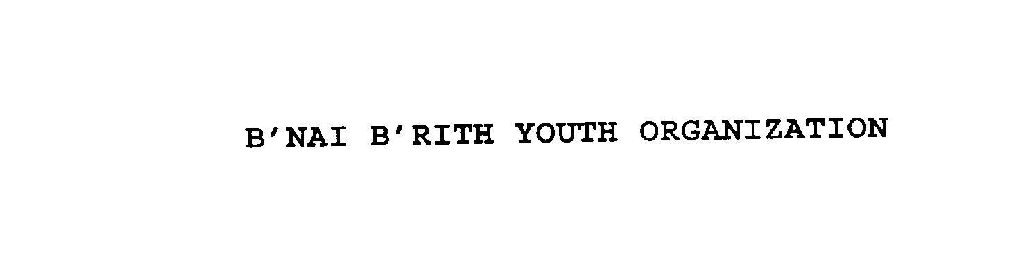  B'NAI B'RITH YOUTH ORGANIZATION