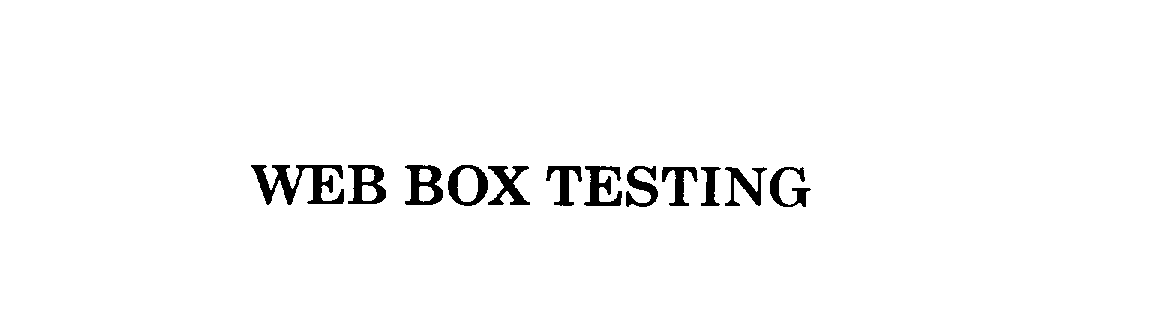 Trademark Logo WEB BOX TESTING