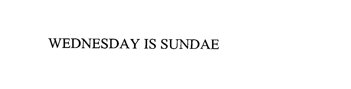 Trademark Logo WEDNESDAY IS SUNDAE