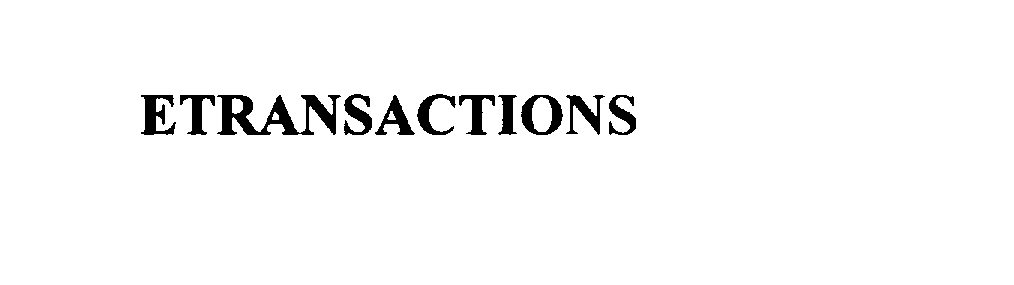 Trademark Logo ETRANSACTIONS