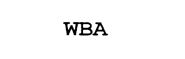 Trademark Logo WBA