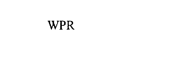 Trademark Logo WPR
