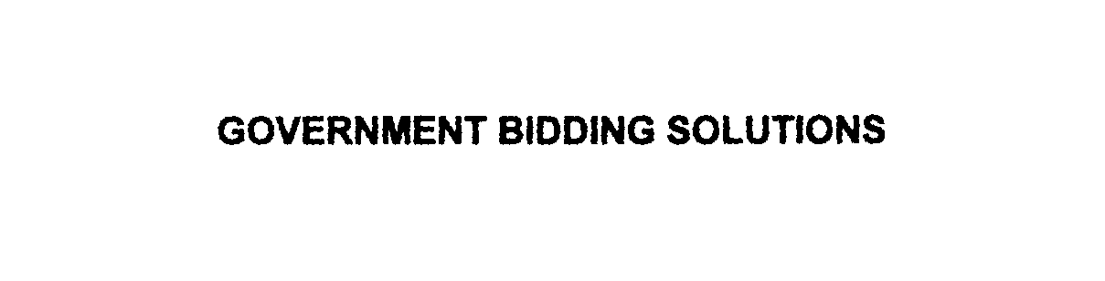  GOVERNMENT BIDDING SOLUTIONS