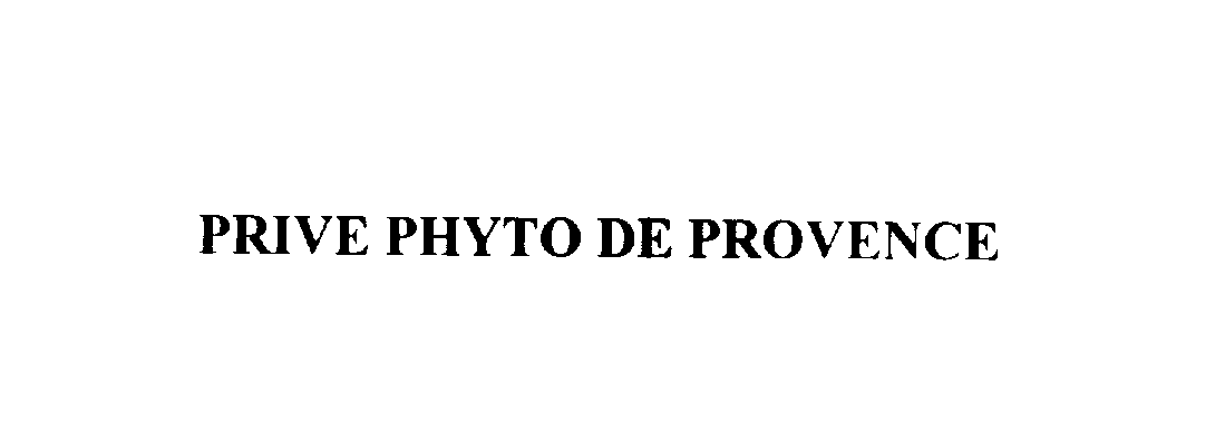 Trademark Logo PRIVE PHYTO DE PROVENCE
