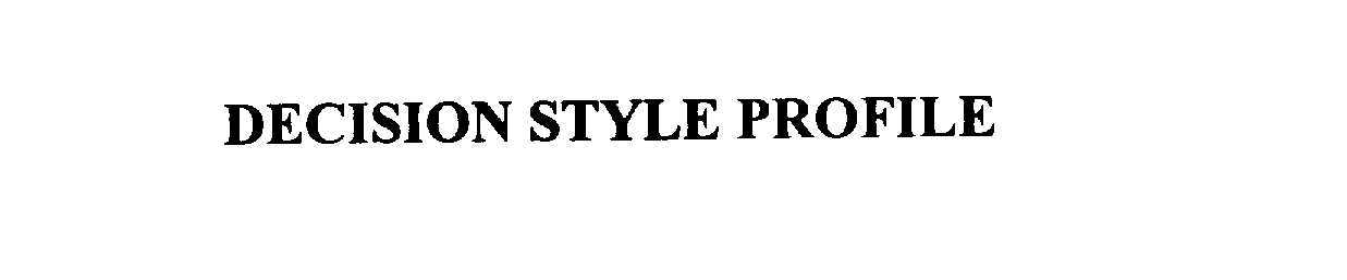 Trademark Logo DECISION STYLE PROFILE