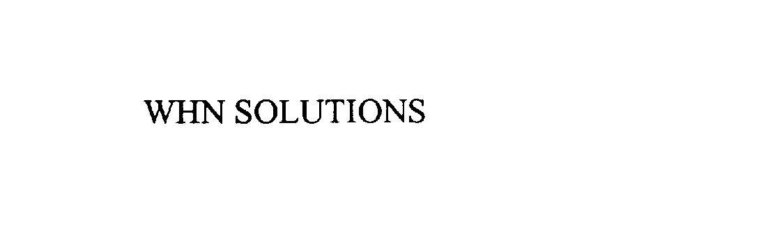  WHN SOLUTIONS
