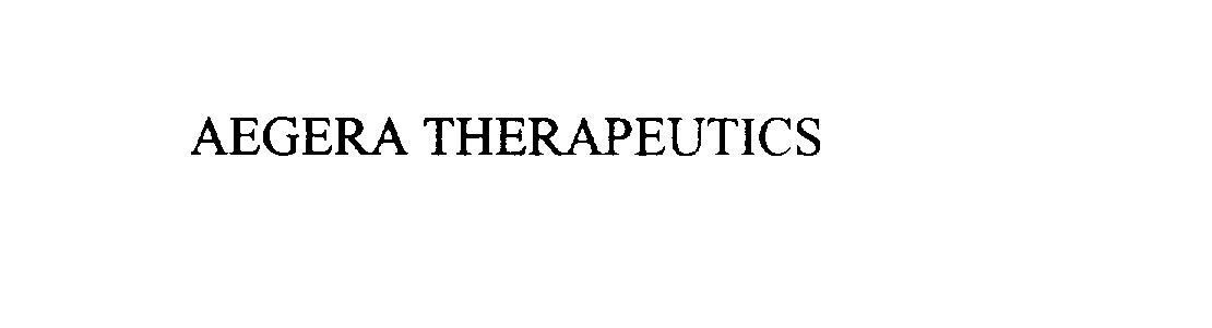  AEGERA THERAPEUTICS