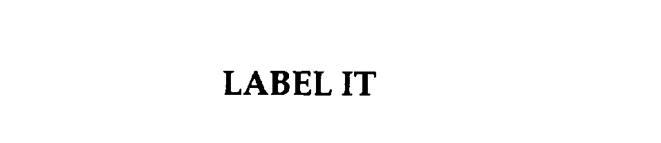 Trademark Logo LABEL IT