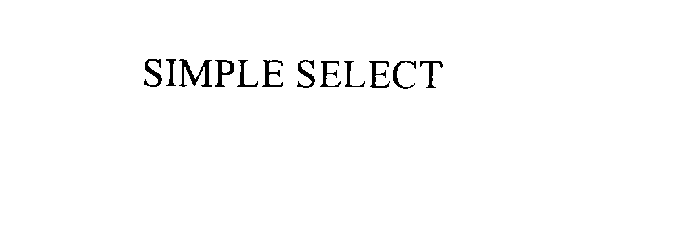 Trademark Logo SIMPLE SELECT