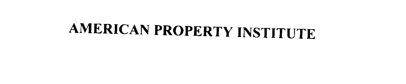  AMERICAN PROPERTY INSTITUTE