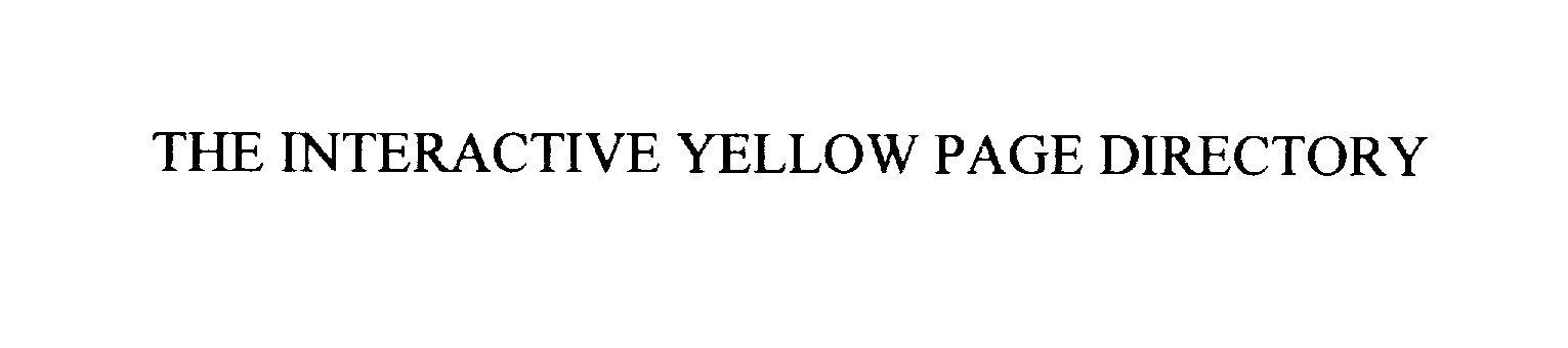  THE INTERACTIVE YELLOW PAGE DIRECTORY