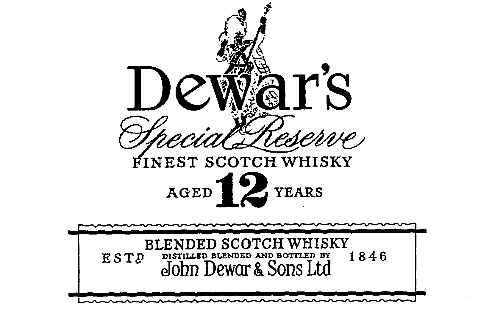  DEWAR'S SPECIAL RESERVE FINEST SCOTCH WHISKY AGED 12 YEARS BLENDED SCOTCH WHISKY DISTILLED BLENDED AND BOTTLED BY JOHN DEWAR &am