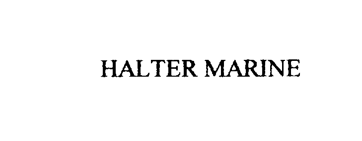 Trademark Logo HALTER MARINE