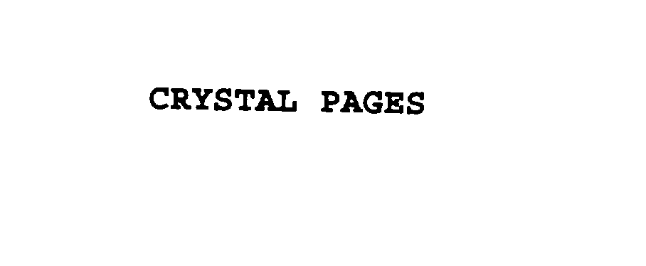 Trademark Logo CRYSTAL PAGES