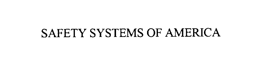 Trademark Logo SAFETY SYSTEMS OF AMERICA, INC.