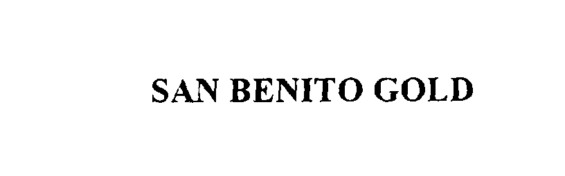  SAN BENITO GOLD