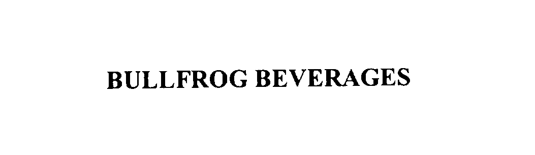 Trademark Logo BULLFROG BEVERAGES