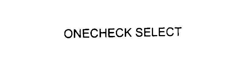  ONECHECK SELECT