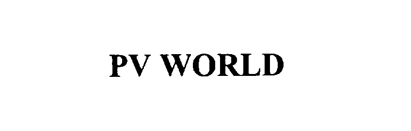 Trademark Logo PV WORLD