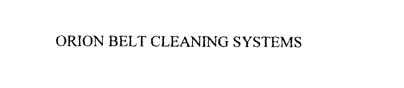  ORION BELT CLEANING SYSTEMS