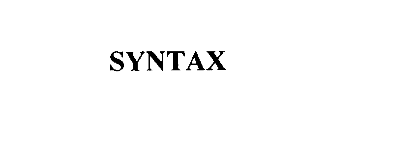 SYNTAX