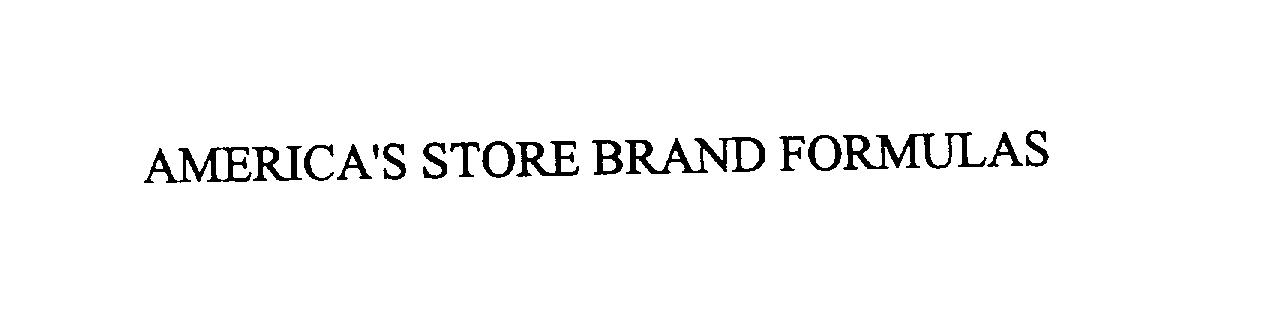  AMERICA'S STORE BRAND FORMULAS